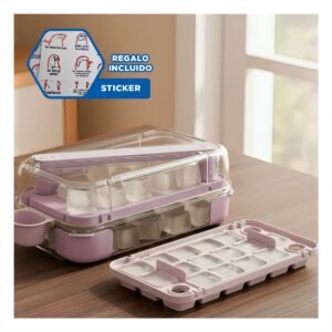 Charola Molde Cubos Hielo Morado Compacta y Funcional en Hogar Y+Regalo Sticker