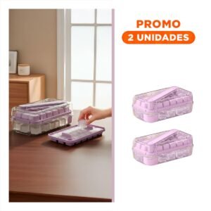 Pack2 Bandeja Cubos Hielo Morado Facil de Usar en Casa