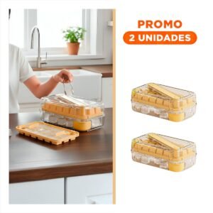Pack2 Plato para Cubos de Hielo Amarillo Clic Linea Hogar Cocina y Fiesta en Casa