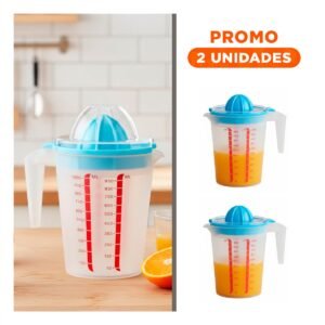 Pack2 Extractor Manual para Naranja con Jarra Medidora 1000 ml Celeste