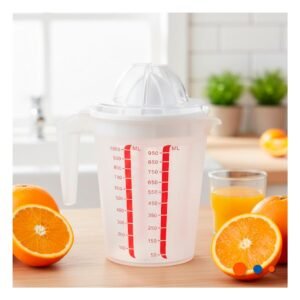 Exprimidor de Naranja Manual con Jarra Medidora 1000 ml Blanco