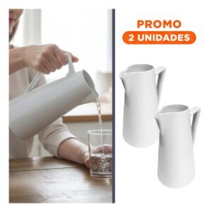Pack2 Dispensador Blanco de Ceramica para Mesa Familiar y Cocina