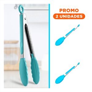 Pack2 Pinza de Cocina 21cm Celeste para Uso Diario en Hogar Practico