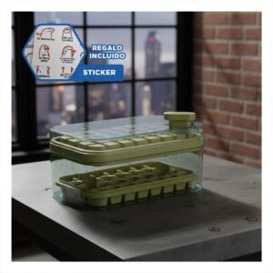 Bandeja Flexible Verde para Cubos de Hielo con Clic Seguro Y+Regalo Sticker