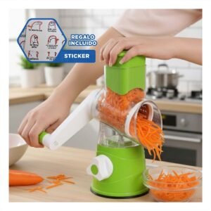 Rallador Vertical Multiuso Verde 24x10,8cm Compacto y Practico para Hogar Y+Regalo Sticker