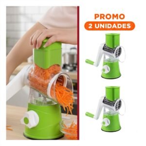 Pack2 Triturador de Cocina Vertical Verde 24x10,8cm Practico para Verduras y Frutas