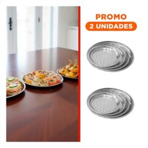 Pack2 Set de Platos Circulares de Acero para Cocina y Hogar
