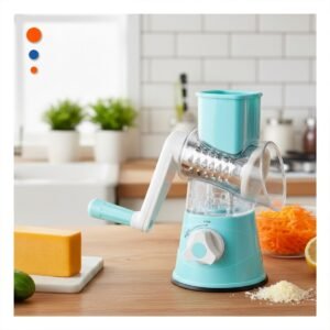 Rallador Manual Vertical Celeste 24x10,8cm Facil de Usar en la Cocina