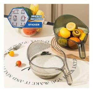 Cernidor con Mango Practico para Cocina y Preparacion Diaria Y+Regalo Sticker