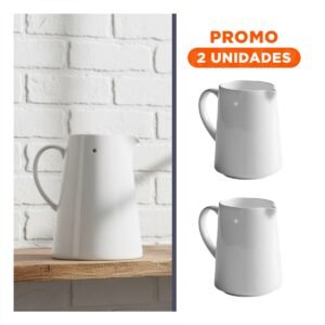 Pack2 Dispensador Blanco de Ceramica para Mesa Familiar y Cocina