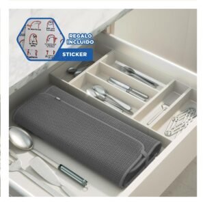 Base Escurridora Absorbente Color Plomo para Mantener la Cocina Limpia Y+Regalo Sticker