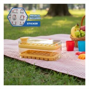 Bandeja Flexible Amarilla para Cubos de Hielo con Clic Seguro Y+Regalo Sticker