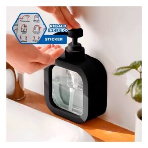 Contenedor de Jabon Cuadrado Negro para Cocina Practica y Funcional Y+Regalo Sticker