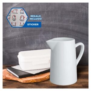 Vasija de Ceramica Blanco para Comedor y Encuentros Familiares en Casa Y+Regalo Sticker
