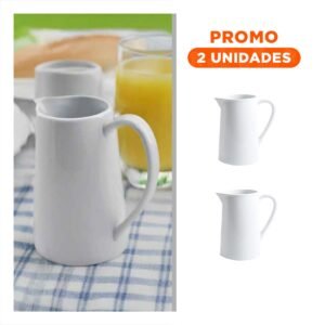 Pack2 Dispensador Blanco de Ceramica para Mesa Familiar y Cocina Moderna