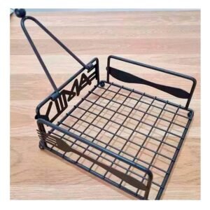 Servilletero Negro en Acero Inoxidable con Base Estable para Mesa y Uso Diario en Cocina