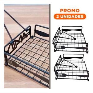 Pack2 Porta Servilletas Negro con Presencia Sobria en Acero Inoxidable