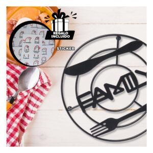 Porta Ollas como Base Segura de Metal Negro para Ollas Recien Usadas Y+Regalo Sticker