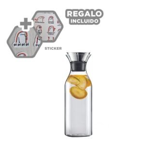 Blanco Jarra Lisboa 1600 ml Transparente con Tapa Diseno Funcional Casa Y+Regalo Sticker