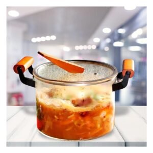 Casero Olla de 5 Litros Transparente con Tapa para Cocina Moderna Ideal