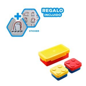 Set de Plastico para Infantes en Varios Colores con 3 Taperes para Alimentos Y+Regalo Sticker