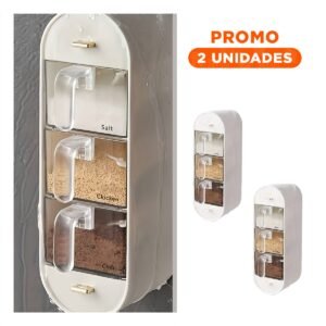 Pack2 Gabinete de Condimentos Empotrable Color Blanco para Cocina Moderna