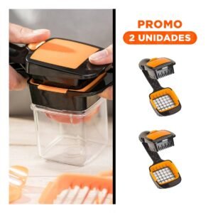 Pack2 Aparato Picador de Frutas y Verduras Negro y Naranja Cocina Uso Diario