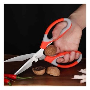Tijera de Cocina Multifuncional 3 en 1 Cortador y Destapador de Botella Naranja