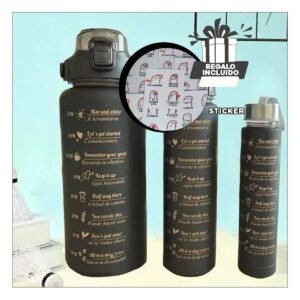 Tomatodos de 3 Unidades en Negro con Formato 2 L 1 L y 300 Ml Y+Regalo Sticker