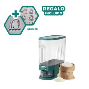 Contenedor para Despensa Verde Medida 39x16,5x33cm Arroz Cereal Y+Regalo Sticker