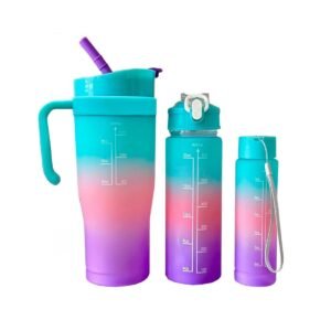 Tomatodo Trio Tricolor Celeste Rosado Morado 1200ml 800ml 300ml Facil Uso