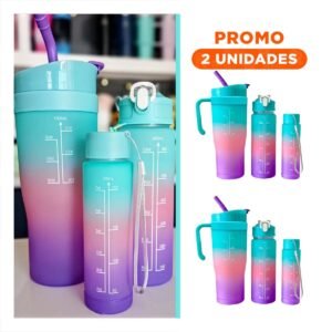 Pack2 Set Trio Tricolor Celeste Rosado Morado Facil de Usar y Practico Hogar