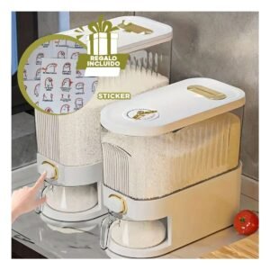 Contenedor para Despensa Blanco Medida 39x16,5x33cm Arroz Cereal Y+Regalo Sticker