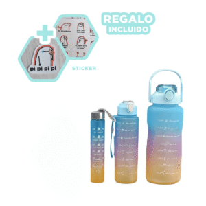 Tomatodos de 3 Unidades en Verde Agua con Formato 2 L 1 L y 300 Ml Y+Regalo Sticker