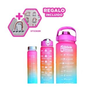 Tomatodos de 3 Unidades en Fucsia con Formato 2 L 1 L y 300 Ml Y+Regalo Sticker
