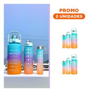 Pack2 Kit de 3 Tomatodos en Celeste con 2 L 1 L y 300 Ml y Tapa de Plastico