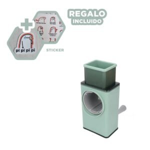 Rayador de Cocina con Acabado de Color Verde para Frutas y Verduras Multiuso Y+Regalo Sticker
