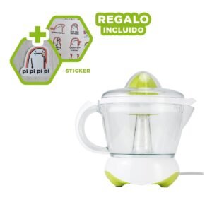 Exprimidor Manual Blanco con Verde en Plastico Uso Diario Seguro Y+Regalo Sticker