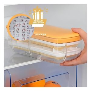 Recipientes de Hielo Silicona Anaranjado para Bebidas en Hogar Y+Regalo Sticker