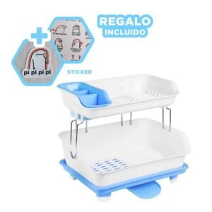 Pack2 Organizador de Vajilla Celeste con mucha Capacidad en Cocina