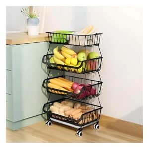 Cesta 4 Niveles Negro para el Orden en su Vivienda Linda