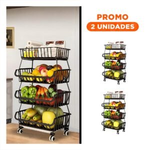 Pack2 Organizador de Acero Negro con mucha Capacidad en su Sala Real