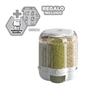 Dispensador Giratorio Blanco 9 kg de Material Fuerte en su Hogar Y+Regalo Sticker