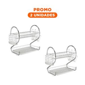 Pack2 Organizador de Vajilla Plateado de Estilo Funcional en Mesa