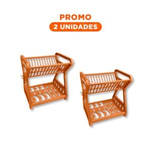 Pack2 Escurridor de Platos Marron con Niveles para Secado Rapido