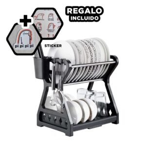 Soporte de Secado Negro para una Organizacion de dos Pisos Y+Regalo Sticker