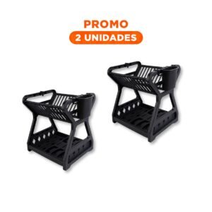 Pack2 Escurridor de Platos Negro con Niveles para Secado Rapido