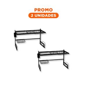 Pack2 Rejilla de Metal Negro 65cm con Acabado Elegante para su Hogar