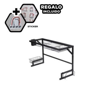 Escurridor de Platos Negro 85cm con Base Estable de Color Negro Y+Regalo Sticker