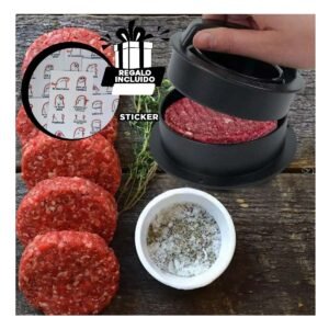 Molde Circular de Hamburguesa Color Negro de 12,5cm Fabricado en ABS Y+Regalo Sticker